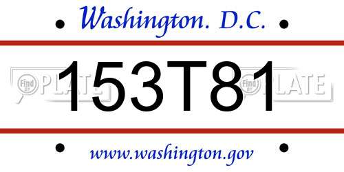 153T81 District Of Columbia License Plate