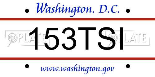 153TSI District Of Columbia License Plate
