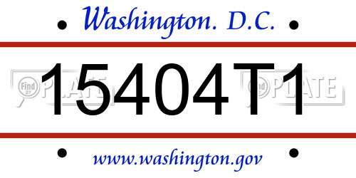 15404T1 District Of Columbia License Plate