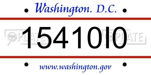 15410I0 District Of Columbia License Plate