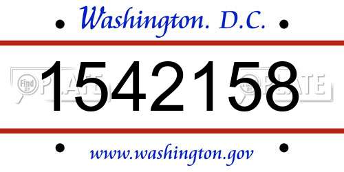 1542158 District Of Columbia License Plate