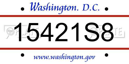 15421S8 District Of Columbia License Plate