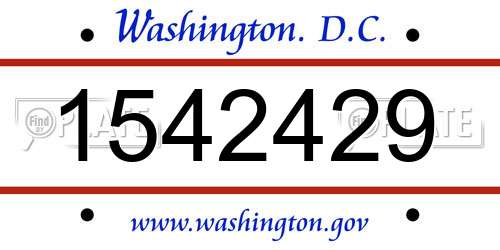 1542429 District Of Columbia License Plate
