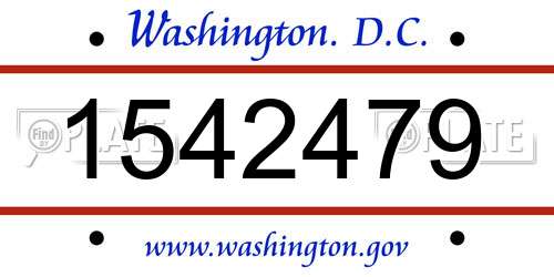 1542479 District Of Columbia License Plate