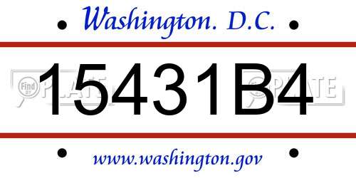 15431B4 District Of Columbia License Plate