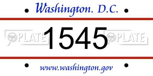 1545 District Of Columbia License Plate