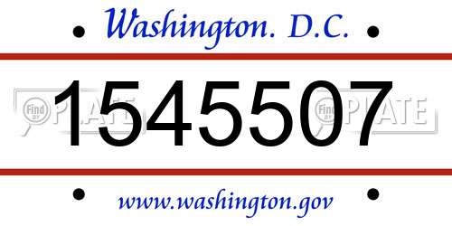 1545507 District Of Columbia License Plate