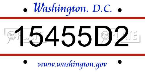15455D2 District Of Columbia License Plate