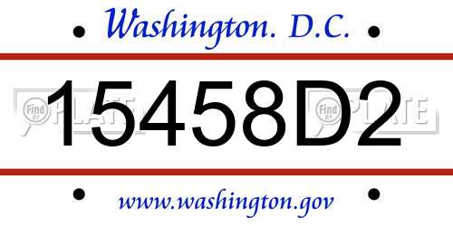 15458D2 District Of Columbia License Plate