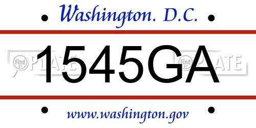 1545GA District Of Columbia License Plate