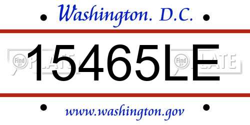 15465LE District Of Columbia License Plate