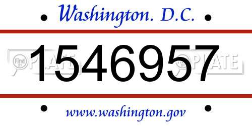 1546957 District Of Columbia License Plate