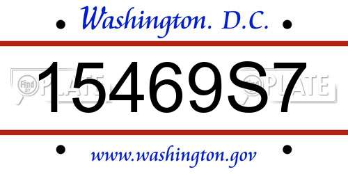 15469S7 District Of Columbia License Plate