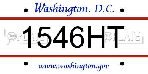 1546HT District Of Columbia License Plate