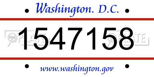 1547158 District Of Columbia License Plate