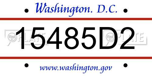 15485D2 District Of Columbia License Plate