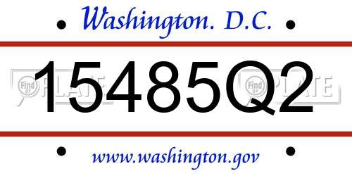 15485Q2 District Of Columbia License Plate
