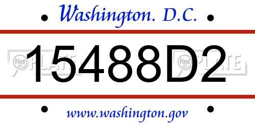 15488D2 District Of Columbia License Plate