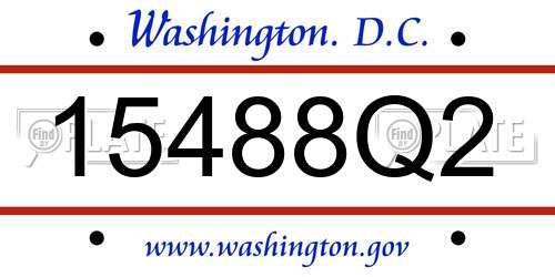15488Q2 District Of Columbia License Plate