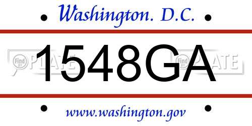 1548GA District Of Columbia License Plate