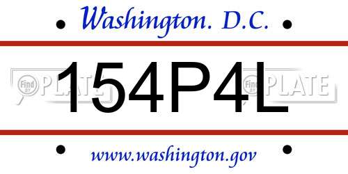 154P4L District Of Columbia License Plate