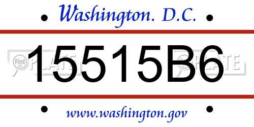 15515B6 District Of Columbia License Plate