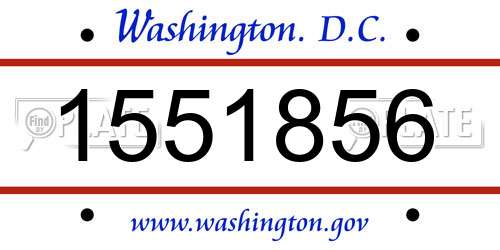 1551856 District Of Columbia License Plate