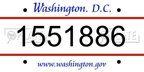 1551886 District Of Columbia License Plate