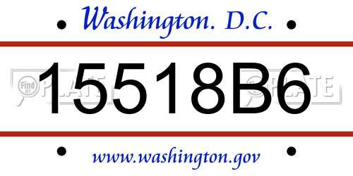 15518B6 District Of Columbia License Plate