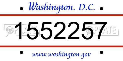 1552257 District Of Columbia License Plate