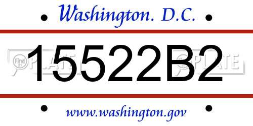 15522B2 District Of Columbia License Plate