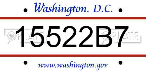 15522B7 District Of Columbia License Plate
