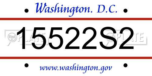 15522S2 District Of Columbia License Plate
