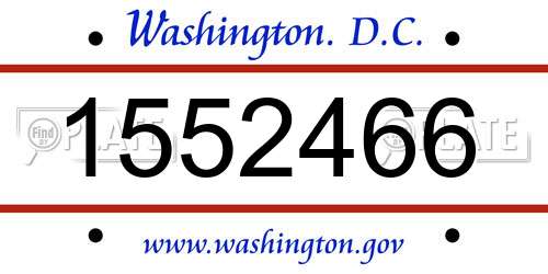 1552466 District Of Columbia License Plate