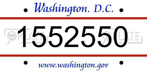 1552550 District Of Columbia License Plate