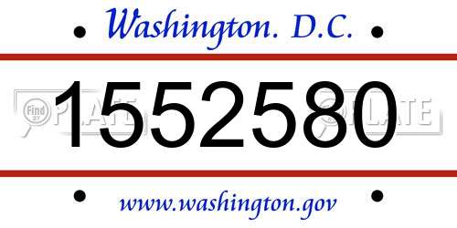 1552580 District Of Columbia License Plate