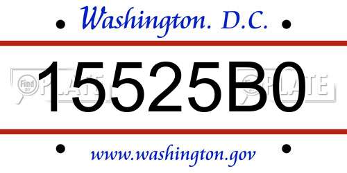 15525B0 District Of Columbia License Plate