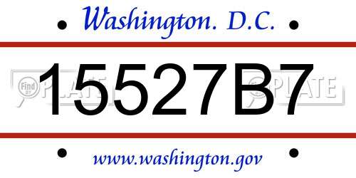 15527B7 District Of Columbia License Plate