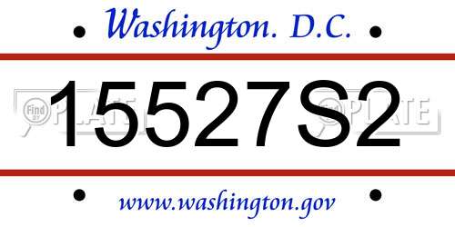 15527S2 District Of Columbia License Plate