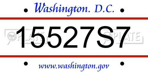15527S7 District Of Columbia License Plate