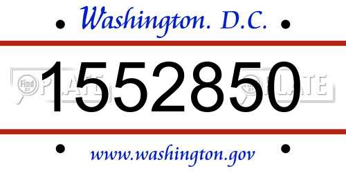 1552850 District Of Columbia License Plate