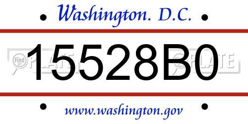 15528B0 District Of Columbia License Plate