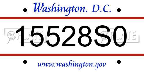 15528S0 District Of Columbia License Plate