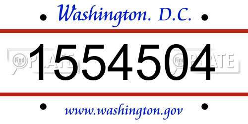 1554504 District Of Columbia License Plate
