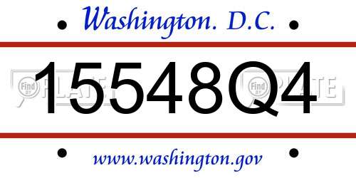 15548Q4 District Of Columbia License Plate
