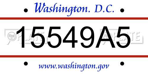 15549A5 District Of Columbia License Plate