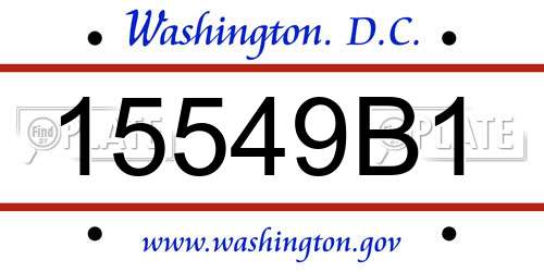 15549B1 District Of Columbia License Plate