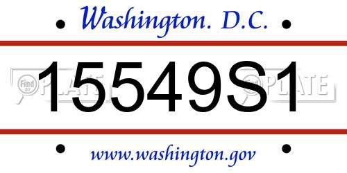 15549S1 District Of Columbia License Plate