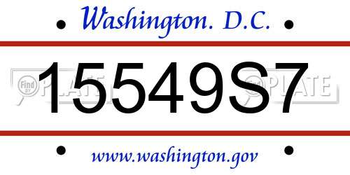 15549S7 District Of Columbia License Plate