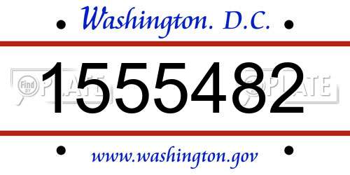 1555482 District Of Columbia License Plate